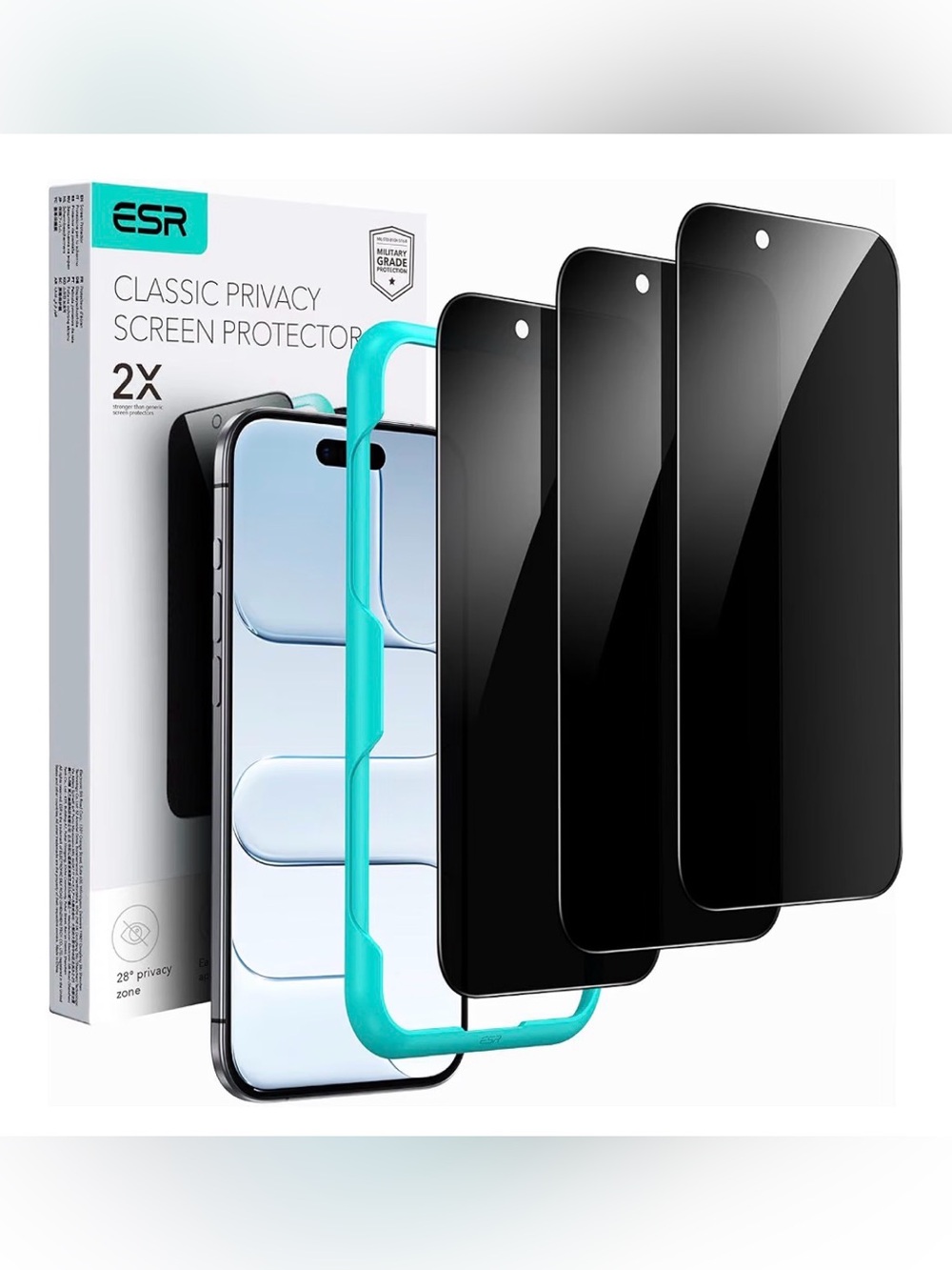 Privacy Screen Protector for iPhone 17 - Black (3-Pack) military grade